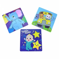 Set 3 puzzle pentru copii, Touch and feel, multicolor, 21 x 21 cm, Cocomelon 96-0050
